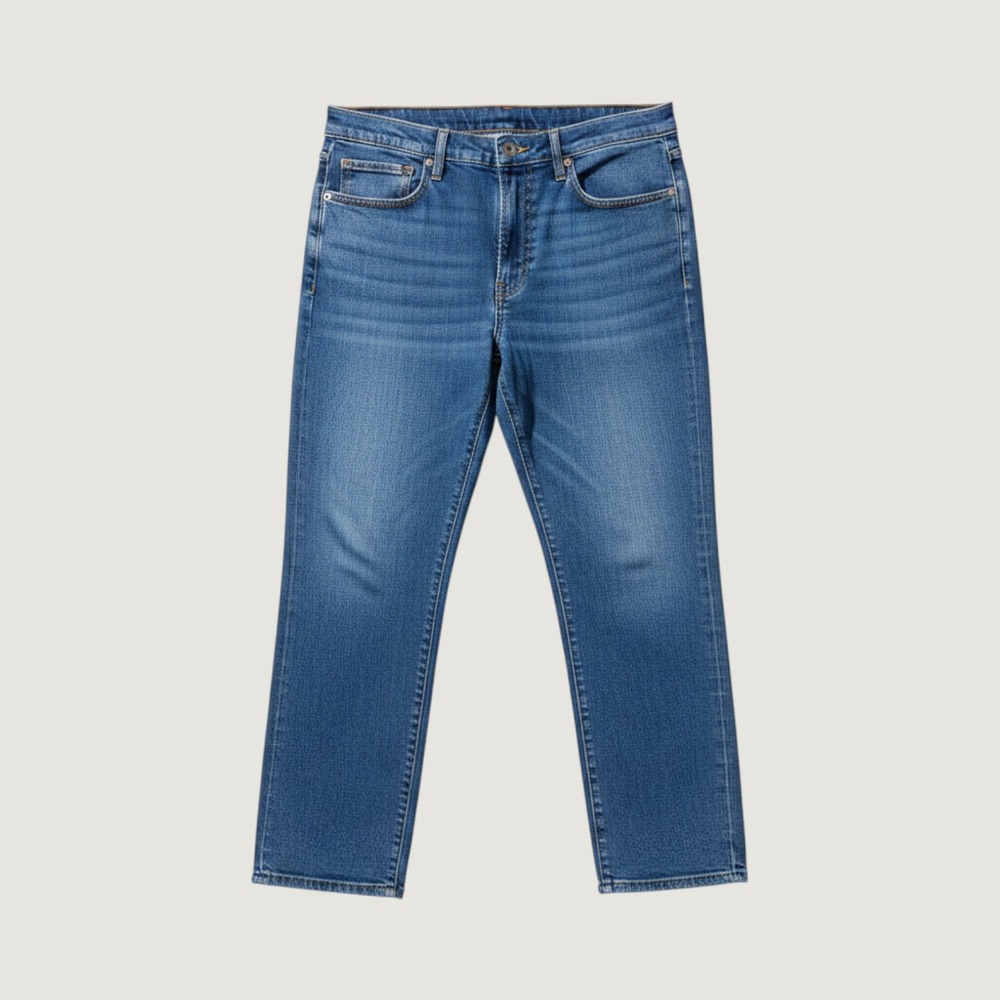 Lands End Square Rigger Traditional Fit Mens Jeans Blue Denim 42x32 Straight Leg - Picture 1 of 7